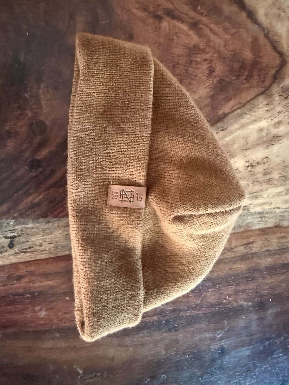 Flag Nor Fail Beanie Hat Brown Acrylic Ribbed Cuffed